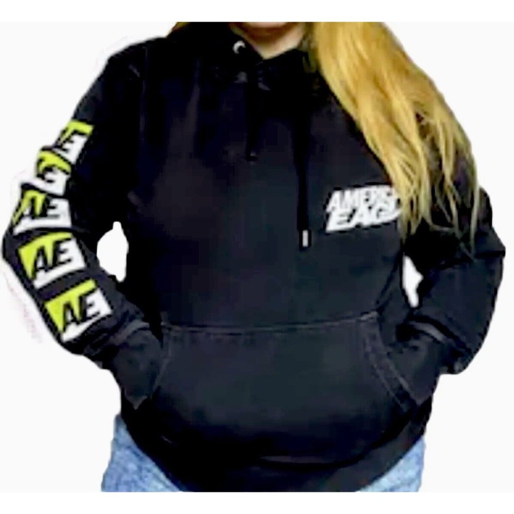 🛑NotForSale🛑American Eagle Outfitters Unisex Black Pullover Hoodie Sweateshirt